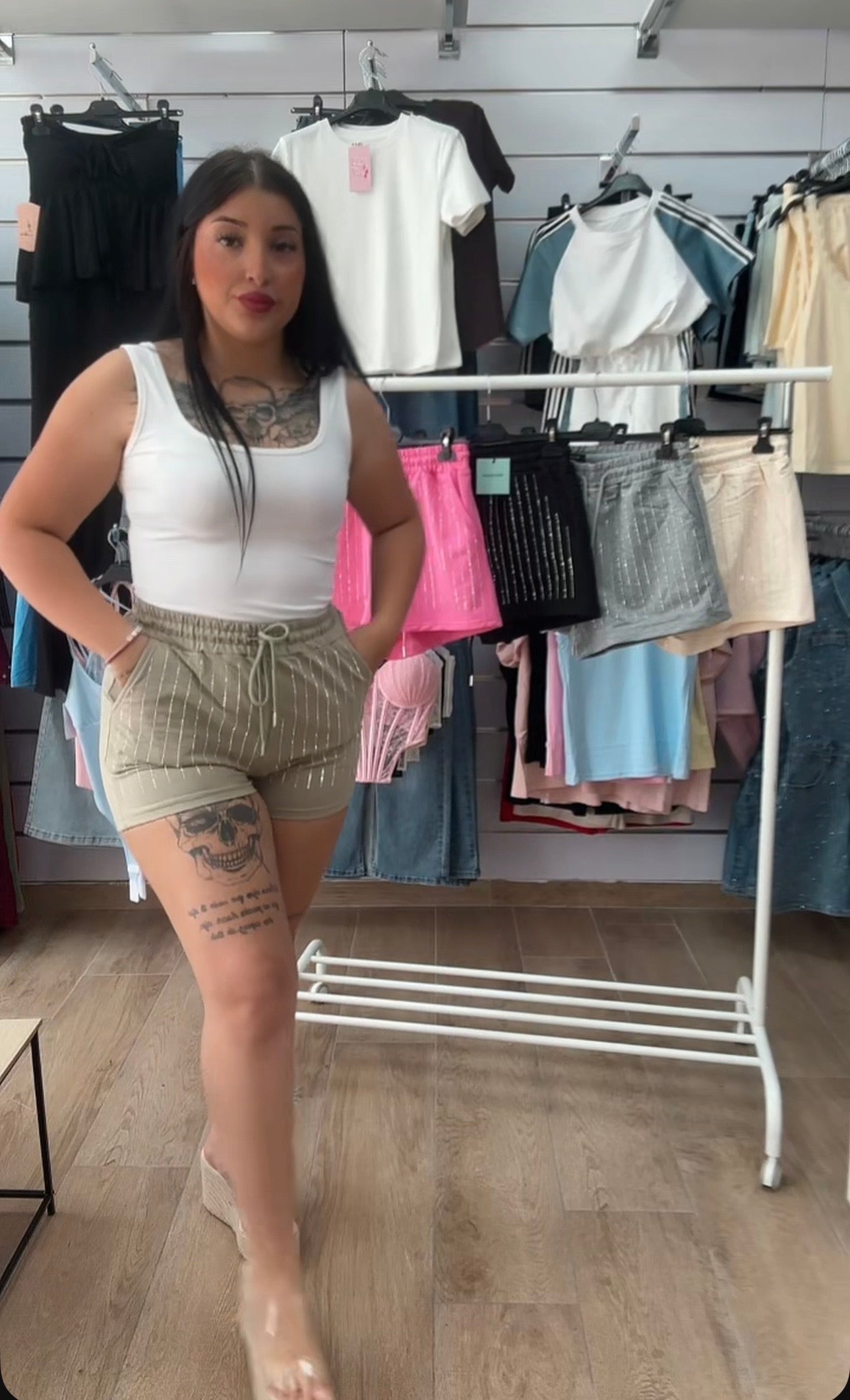 Pantalón corto brillo