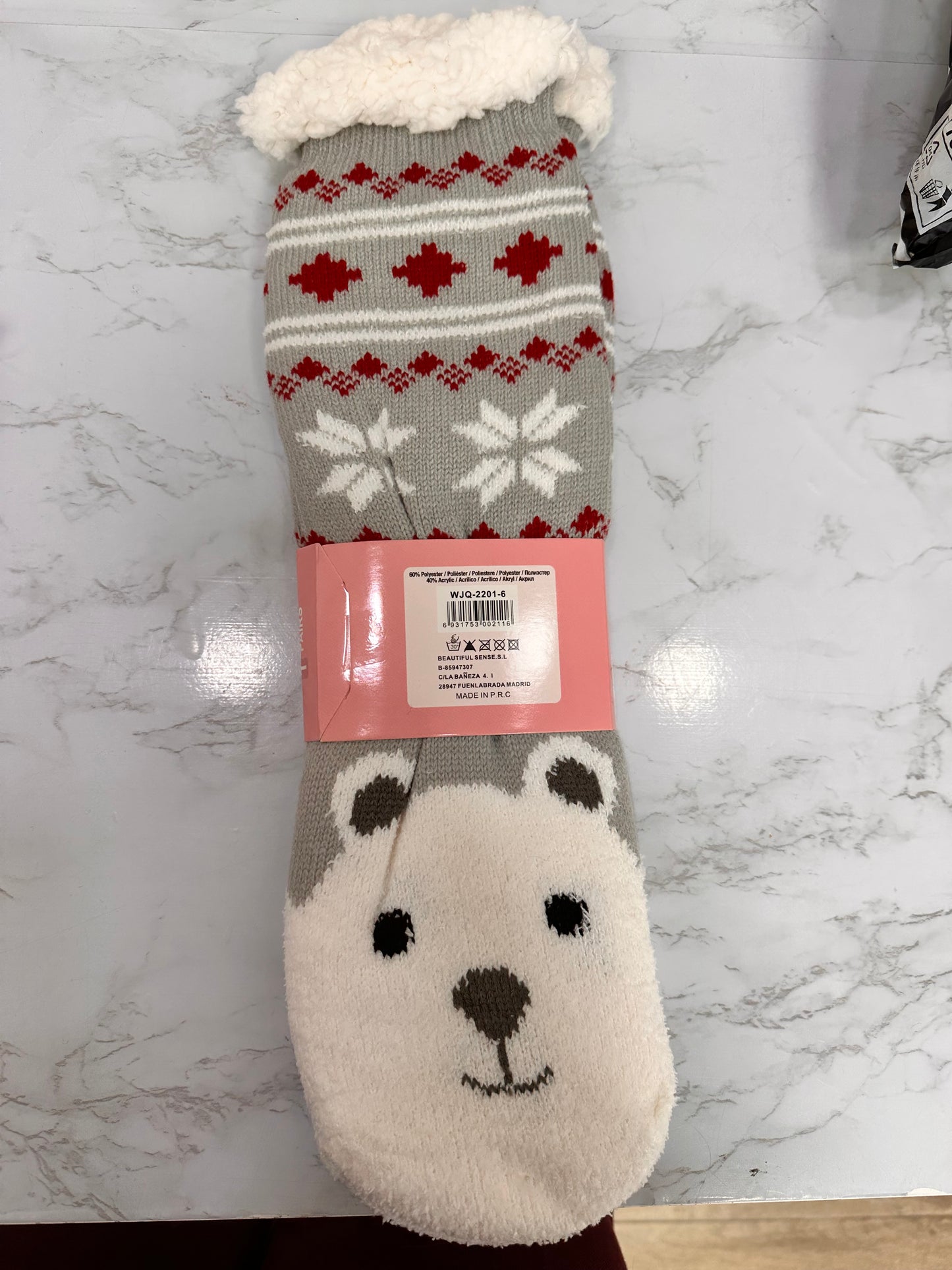 Calcetín borreguito oso