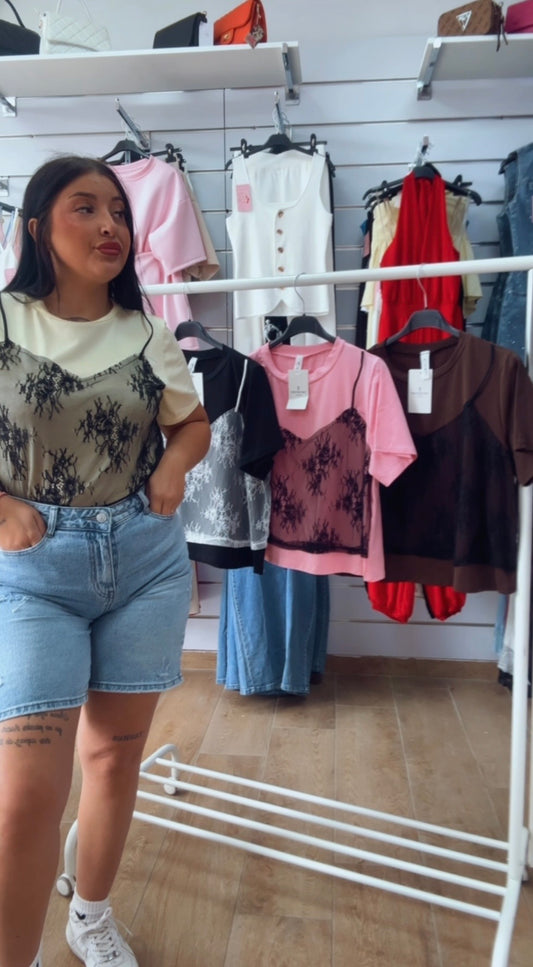 Camiseta encaje