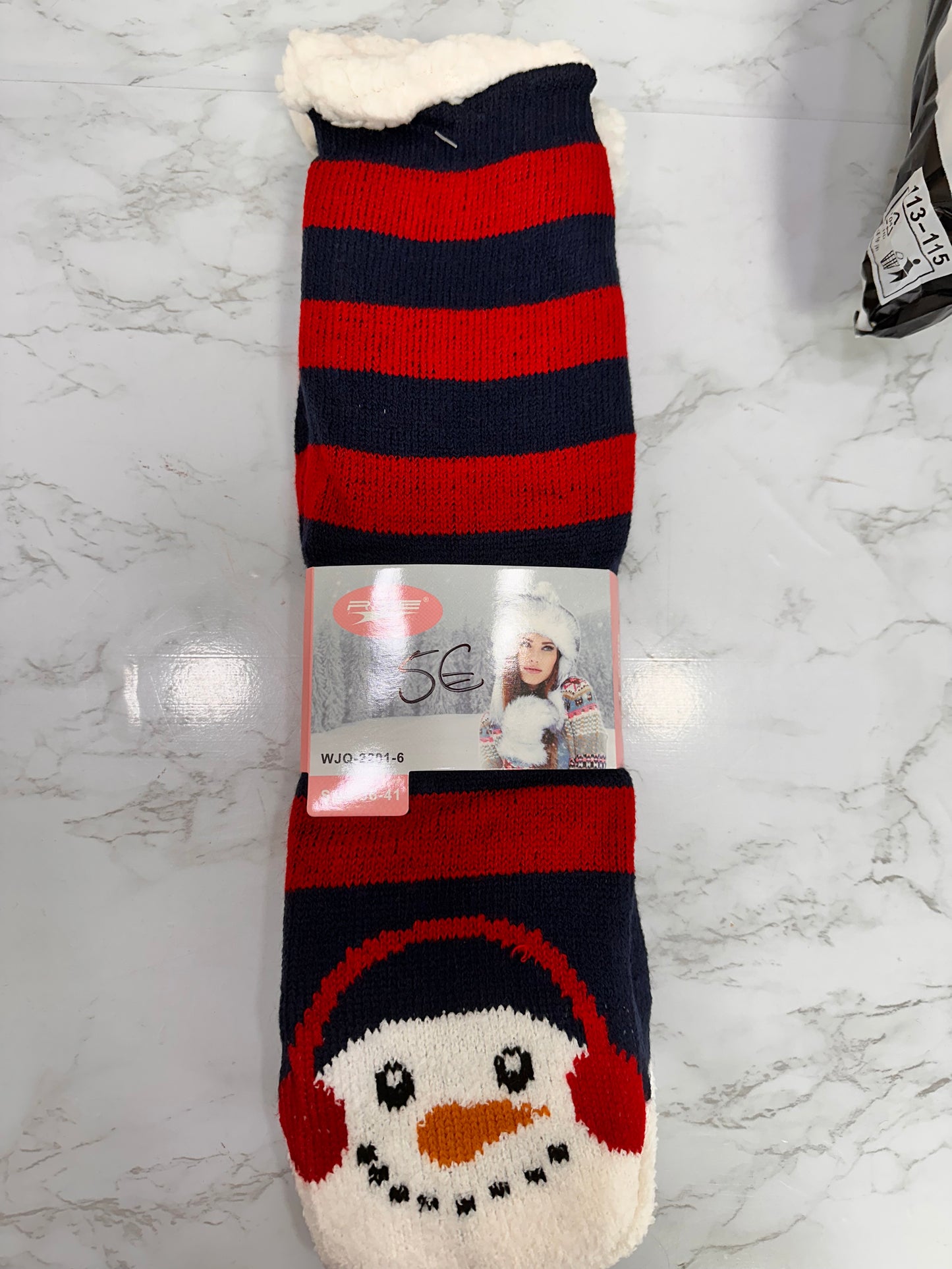 Calcetín borreguito muñeco nieve