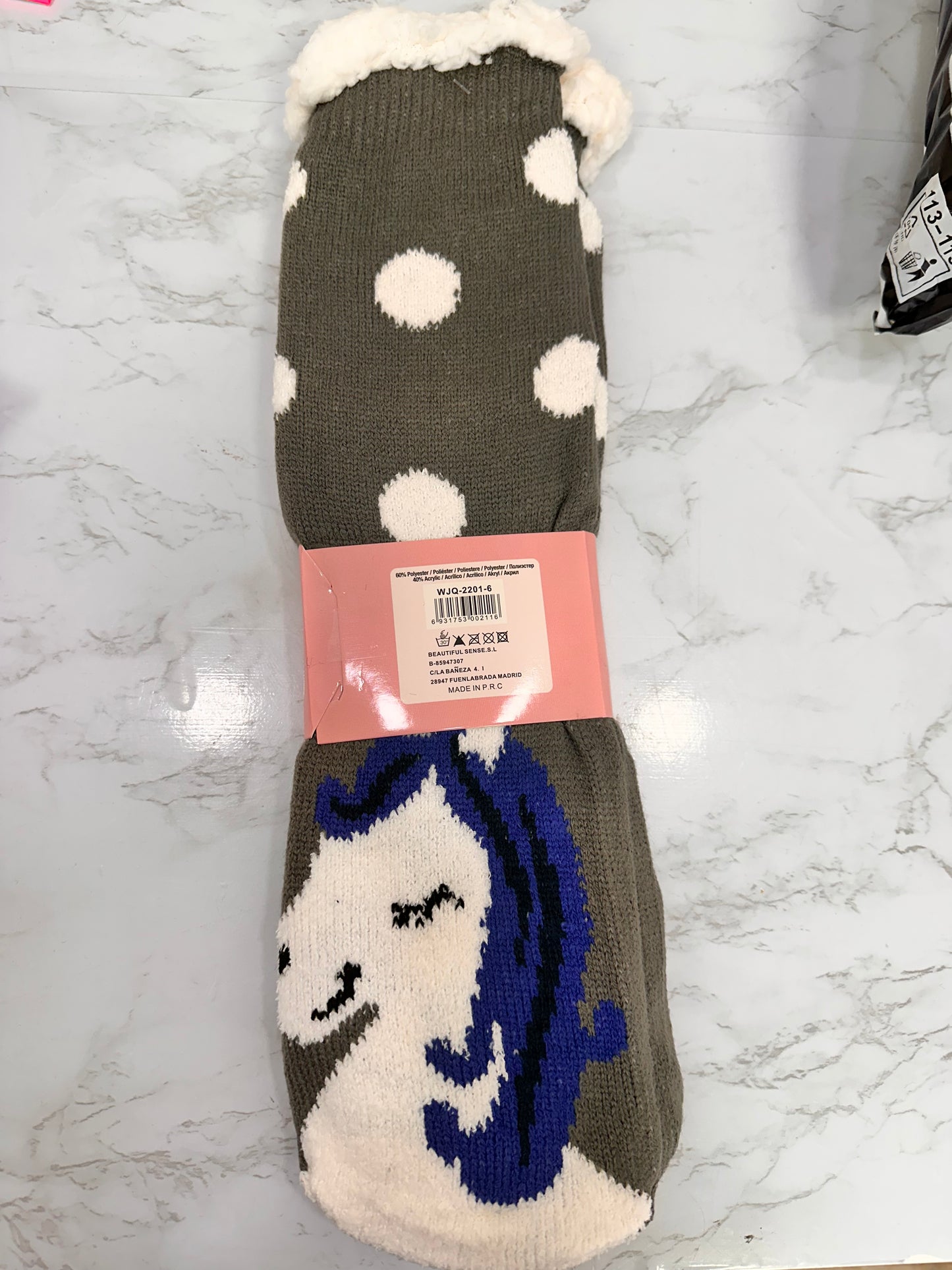 Calcetín borreguito lunares