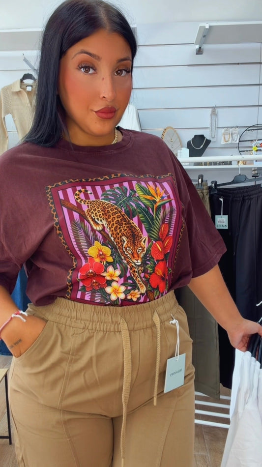 Camiseta Burdeos tigre
