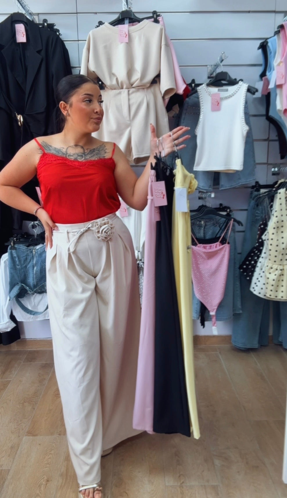 Pantalón palazo flor