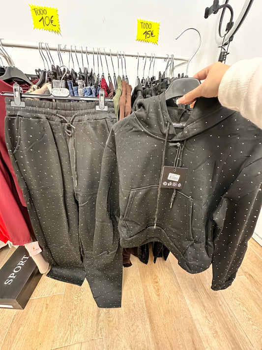 Chándal brillo negro