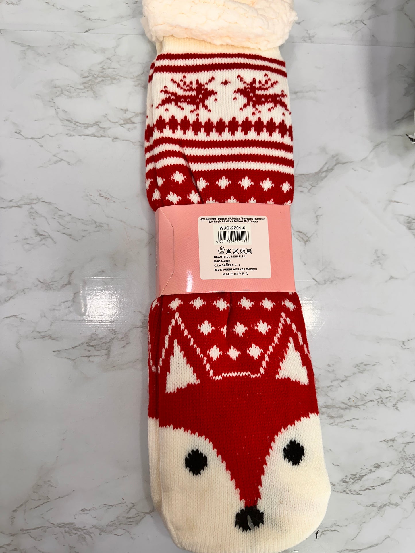 Calcetín borreguito rojo