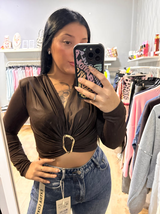 Camiseta detalle marrón