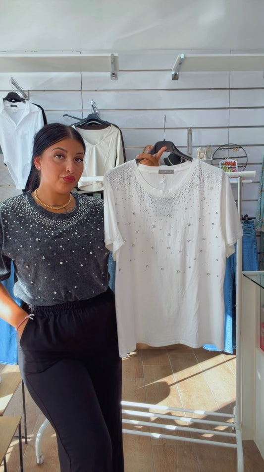 Camiseta oversize brillo